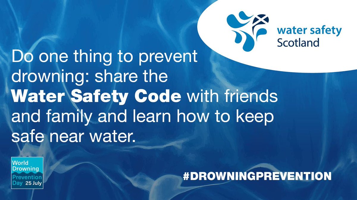On average, there are 96 water related fatalities each year in Scotland.

Do one thing to prevent drowning: share the Water Safety Code with friends and family and learn how to keep safe near water.

more info on water safety code➡️ orlo.uk/PyBM8

 #DrowningPrevention