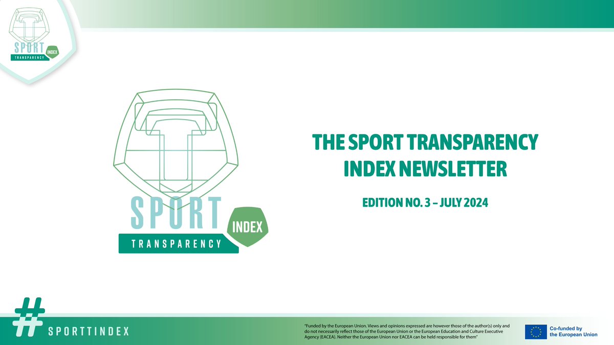 We are delighted to share the 3rdSport Transparency Index newsletter!

Please find the newsletter here: bit.ly/3A3Z6gw and make sure to sign up (bit.ly/4cOlid8) to become involved and stay up to date with the project! 

#sporttindex