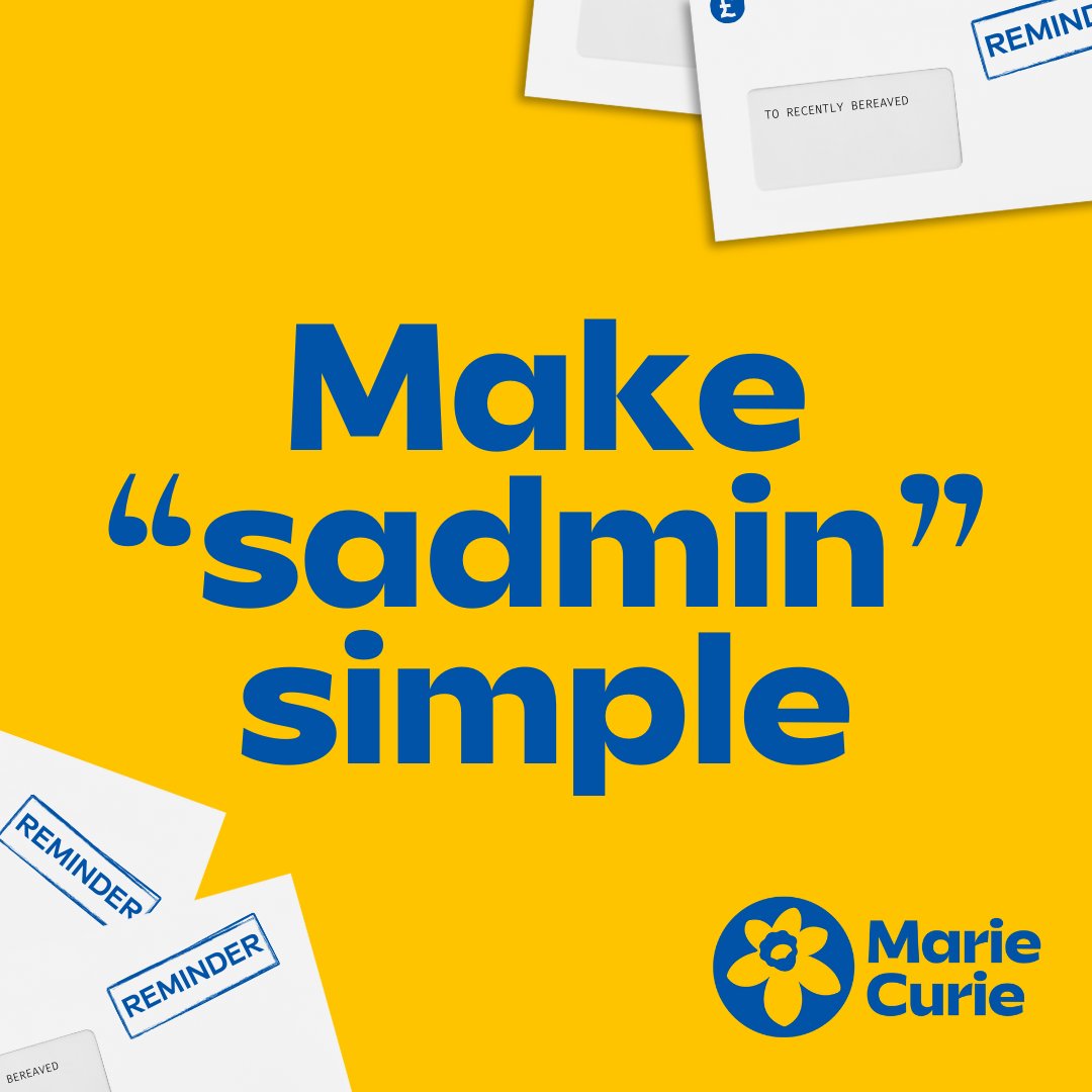No one should have to spend so much time wading through piles of admin, especially when they're grieving.

Companies must do more to support terminally ill &amp; bereaved customers. 

✍️ Sign our petition and help us tell companies to #MakeSadminSimple.
🔗 bit.ly/3A3Jh9A