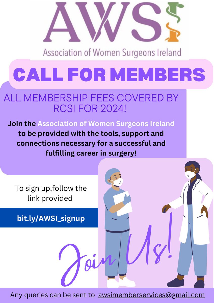 Sandra Hembrecht (@sandrahembrecht) on Twitter photo Very excited for the year ahead as Secretary with the newly founded <a href="/AWSIreland/">AWS Ireland</a>
Membership is free for anyone interested in surgery, mentorship and networking with like minded people! <a href="/suzannemmurphy1/">Suzanne Murphy</a> <a href="/RCSIAWS/">RCSI Association of Women Surgeons Student Chapter</a> <a href="/RCSI_Equality/">RCSI Equality</a> <a href="/RCSI_Educate/">RCSI Educate</a> <a href="/RCSI_StAR_MD/">RCSI_StAR MD</a>
bit.ly/AWSI_signup Very excited for the year ahead as Secretary with the newly founded <a href="/AWSIreland/">AWS Ireland</a>
Membership is free for anyone interested in surgery, mentorship and networking with like minded people! <a href="/suzannemmurphy1/">Suzanne Murphy</a> <a href="/RCSIAWS/">RCSI Association of Women Surgeons Student Chapter</a> <a href="/RCSI_Equality/">RCSI Equality</a> <a href="/RCSI_Educate/">RCSI Educate</a> <a href="/RCSI_StAR_MD/">RCSI_StAR MD</a>
bit.ly/AWSI_signup