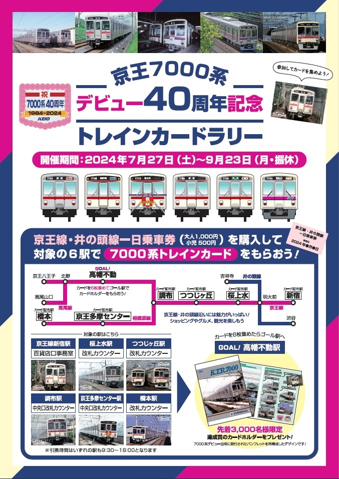 京王7000系デビュー40周年記念／ トレインカードラリーを実施します