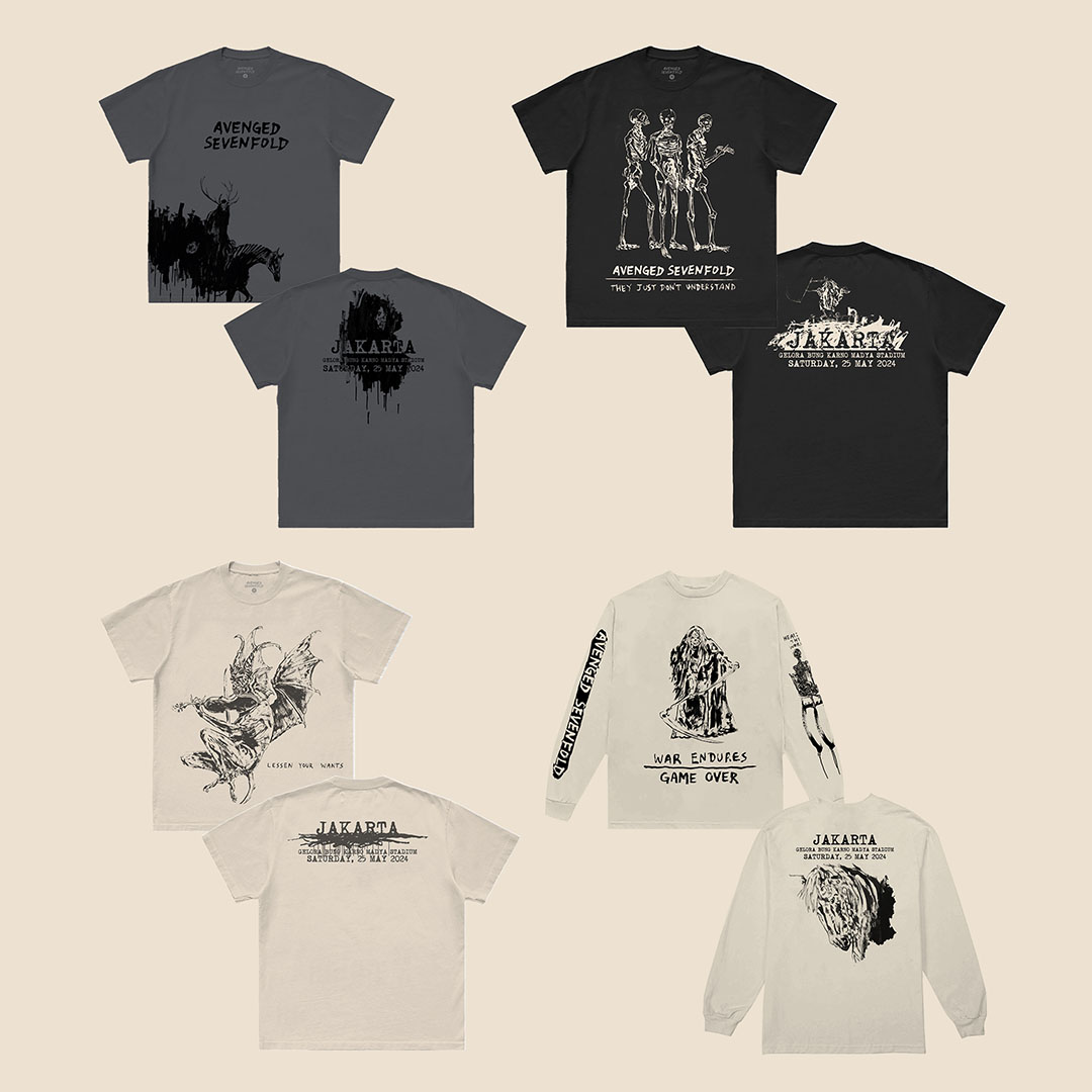 .<a href="/TheOfficialA7X/">Avenged Sevenfold</a> have launched their Official Indonesia Store! Official Jakarta tour merch now available for a limited time only. #A7XJakarta #A7XIndonesia #AvengedSevenfoldJakarta #A7X #AvengedSevenfold

Shop: shopee.co.id/a7xofficialid