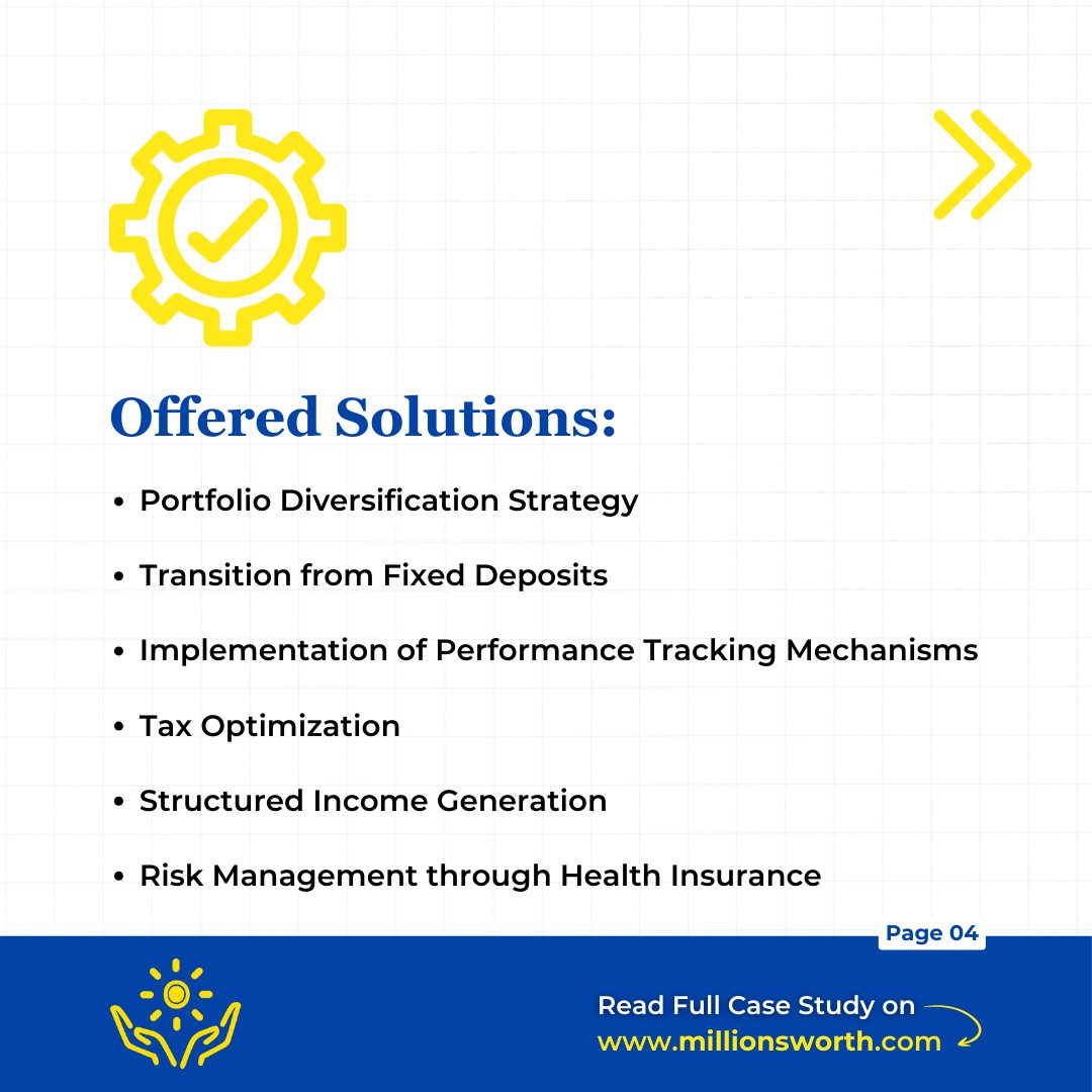 MillionsworthS's tweet image. From uncertainty to financial stability!

Discover how we transformed a Noida-based retired NRI’s investment portfolio, ensuring a secure and prosperous future. 🌟📈

#ClientCaseStudy #FinancialPlanning #ClientSuccess #Millionsworth