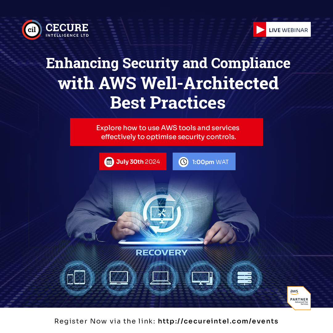 cil_teams's tweet image. Join us on July 30th at 1 pm (WAT)  to learn enhanced security measures to fortify your cloud infrastructure against emerging threats. Take advantage of this chance to boost your skills and knowledge!
Register Now -  zurl.co/mCIH 
#CIL  #AWSWellArchitected