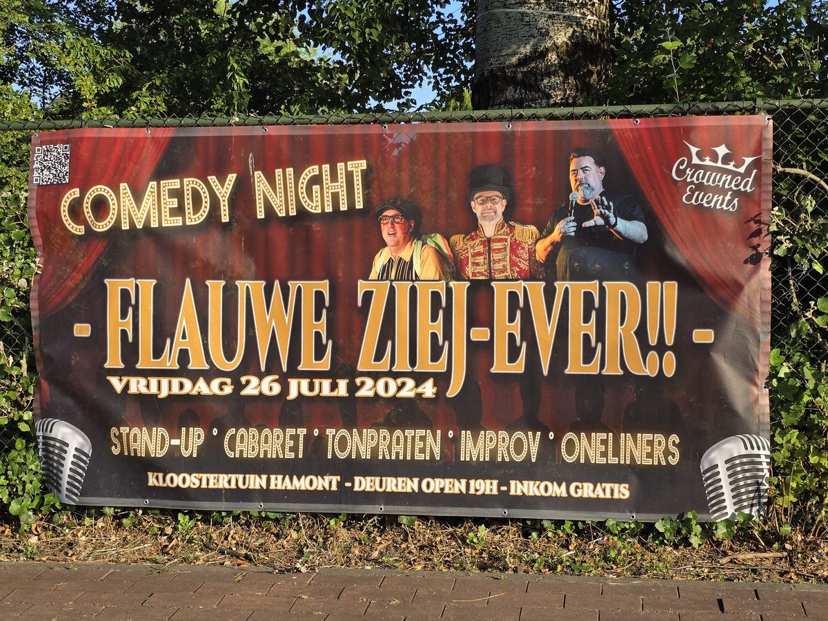 A3Compen's tweet image. Morgen in Hamont!
GRATIS comedy avond.
Kloostertuinen. Aanvang 19.30 uur