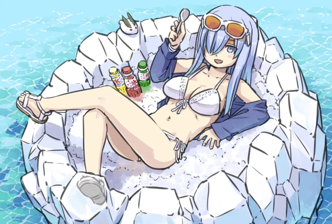 今日はかき氷の日らしいので去年描いた雪女の伊吹さんとかき氷の絵をあげておきますね#かき氷の日 #ねこむすめ道草日記 