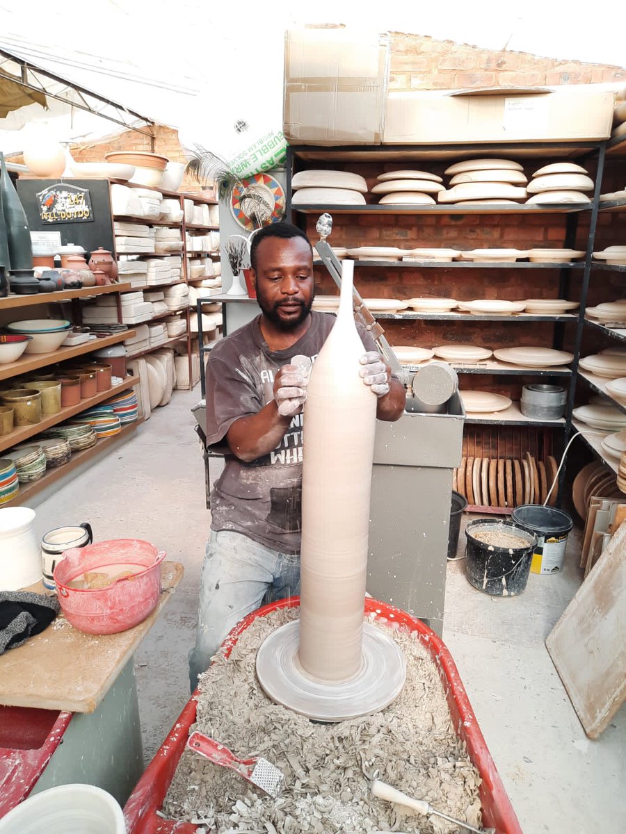 MduduziMats's tweet photo. Bra Tom one of the best wheel throwers in South Africa that we have at the factory. https://t.co/oTQ3AST4b1