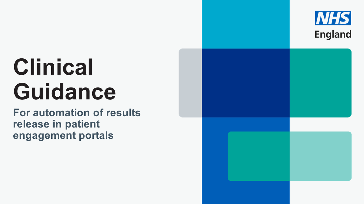 Digital offers fantastic opportunities to get information to patients fast.

But some diagnoses aren't appropriate to share without a conversation first!

This new NHS England guidance sets principles to reduce this risk.

Have a look:
england.nhs.uk/long-read/clin…