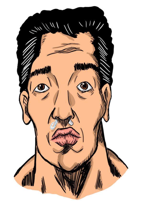 風邪を引いた男