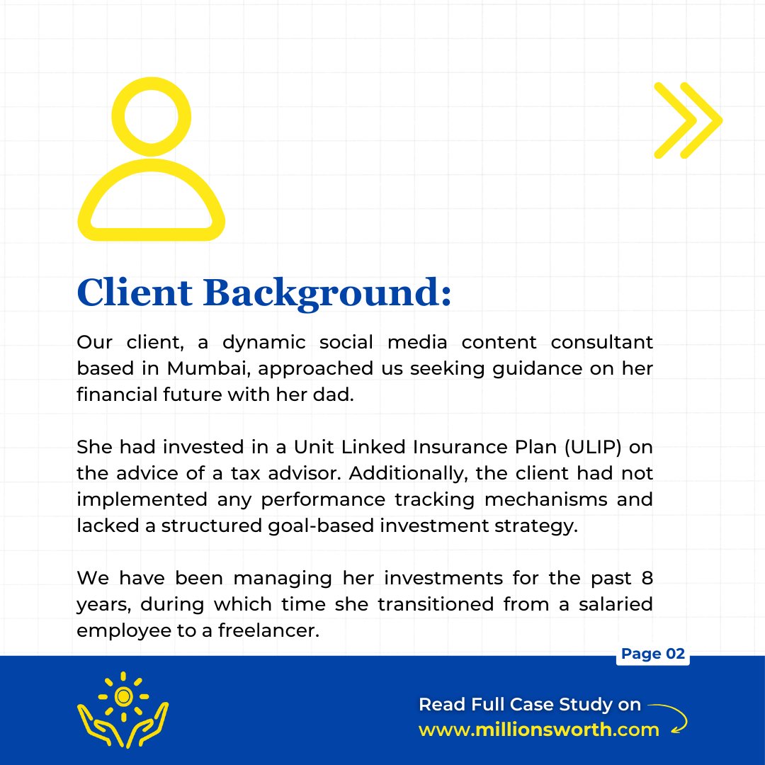 MillionsworthS's tweet image. Empowering the creators!

Read about how we empowered a young social media content consultant from Mumbai, aligning their financial goals with their creative aspirations. 🎥💪

#ClientCaseStudy #FinancialPlanning #ClientSuccess #InvestmentSuccess #ClientEmpowerment #Millionsworth