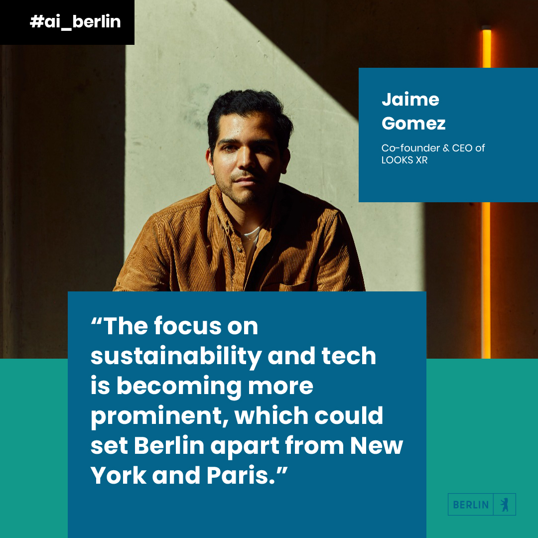 One start-up that’s on a mission to go from #ecommerce to #AI-commerce” with #sustainability in mind is #LooksXR. We talked to CEO Jaime Gomez about his venture, the future of sustainable online shopping and Berlin's role in this movement ➡ bit.ly/LOOKSXR #ai_berlin