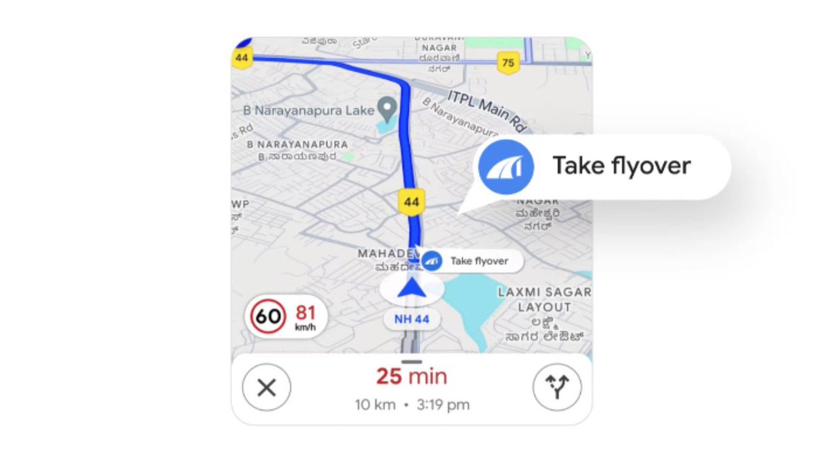 ishanagarwal24's tweet photo. Google Maps announces major new feature for 🇮🇳 India!

It will now inform you when you have to take a flyover in the route so that you don’t miss the same. Rolling out to 40 cities at the moment.

Further, Google Maps will now display EV charging locations in the country by partnering up with providers.

First coming to Android and then to iOS. #GoogleMaps
