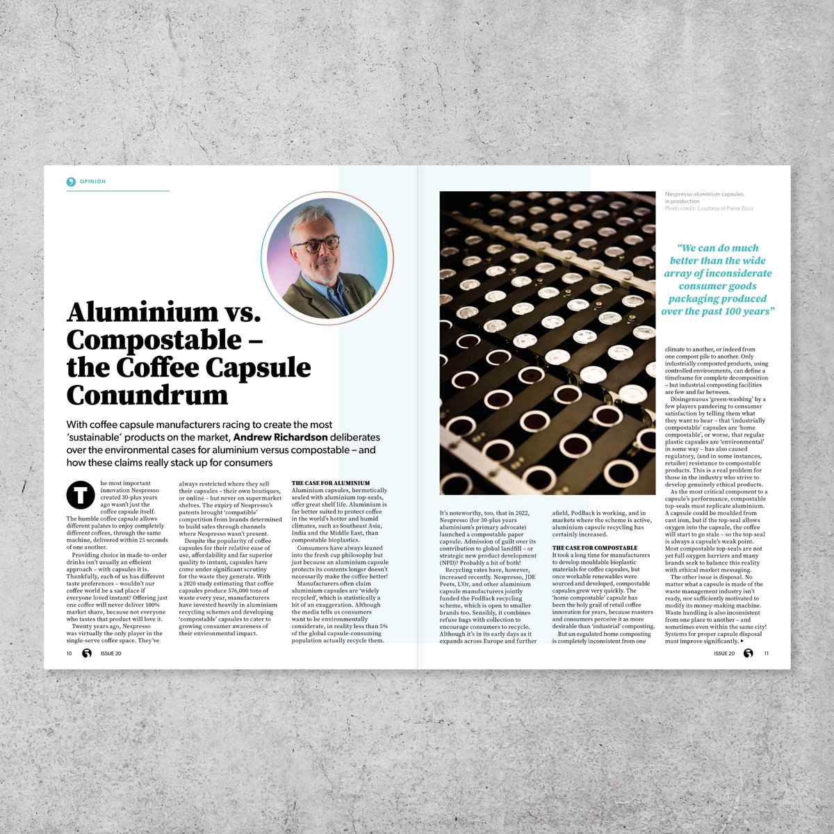WhitebeansInfo's tweet photo. 5th Wave issue 20 is out, with a great thought leadership piece on Aluminium vs. Compostable coffee capsules ... find it here - and check page 8  https://t.co/S11QUgGTNS thanks @worldcoffeeport https://t.co/W8owNVZsJe