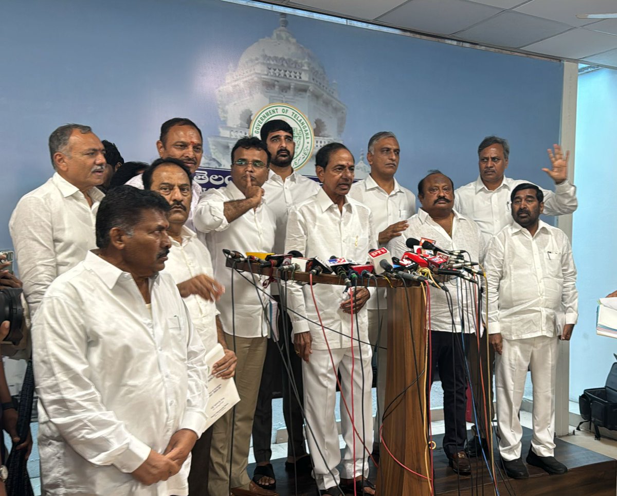 Leader of the Opposition, K Chandrashekhar Rao <a href="/KCRBRSPresident/">KCR</a> addressing the media after the budget presentation. He described it as a direction-less budget with no clarity on any policy. He said the <a href="/BRSparty/">BRS Party</a> would expose the Government and take it to task. <a href="/the_hindu/">The Hindu</a>