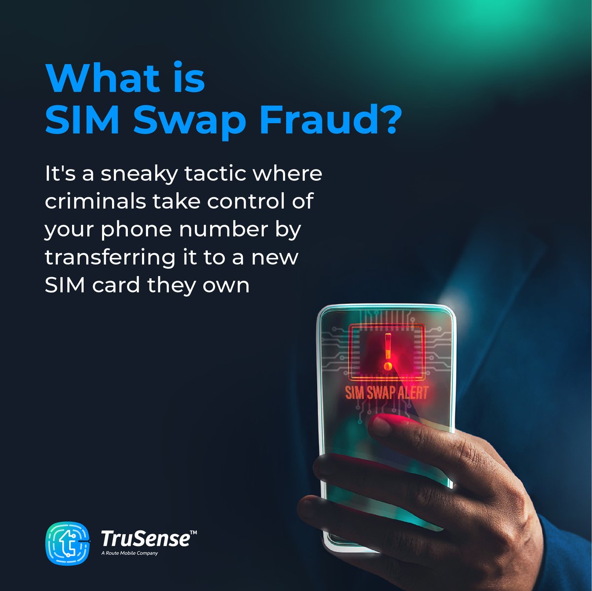 TrusenseID's tweet photo. Heads Up! #SIMSwap Fraud is real. 
Learn how to protect yourself &amp; your data.

#FraudPrevention #TruSense #DigitalFraud https://t.co/salccI5ekS