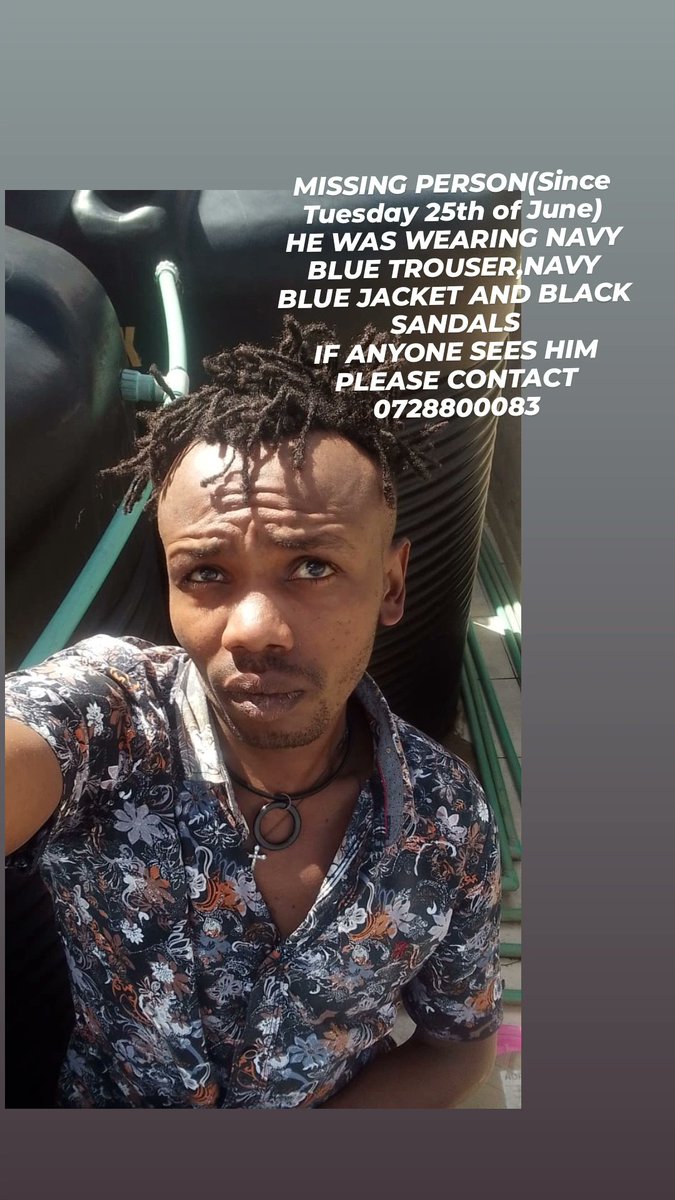 Madikizela🦋💙 (@winmadikizela6) on Twitter photo 1. Peter Mutei is missing
2. Caleb Munene is missing
3. Ephraim Makada is missing
4. Macharia is missing
5. Emmanuel Kamau is missing
6. Shelmith Nyawira is missing
7. Kelvin Katiku is missing
8. Owino Evance is missing
9. Daniel Kabusho is missing
10. Clinton still in custody 1. Peter Mutei is missing
2. Caleb Munene is missing
3. Ephraim Makada is missing
4. Macharia is missing
5. Emmanuel Kamau is missing
6. Shelmith Nyawira is missing
7. Kelvin Katiku is missing
8. Owino Evance is missing
9. Daniel Kabusho is missing
10. Clinton still in custody