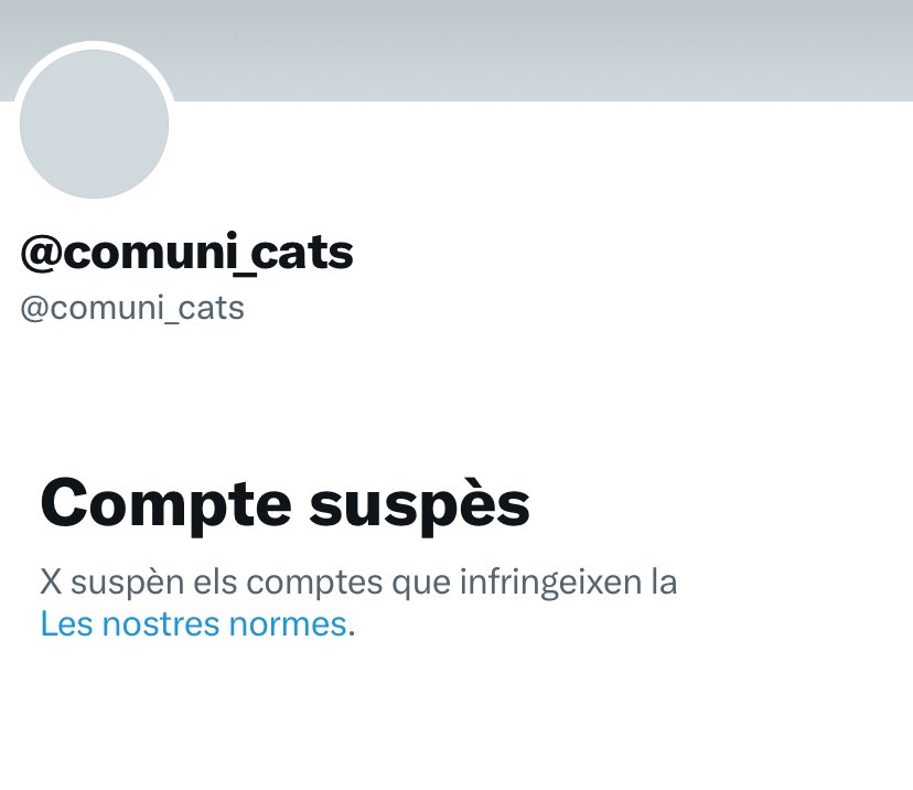 comunicats2024's tweet photo. Bon dia
Som @comuni_cats
Ens han tancat el compte
"S'ho han revisat atentament i ha determinat que hem infringit les normes d'ús"
És una llàstima, perquè no podrem recuperar el que teníem, això volen
Si ens voleu seguir, aquí som, fins que el Senyor E ens deixi
Gràcies a totes https://t.co/ovONXTOwr3