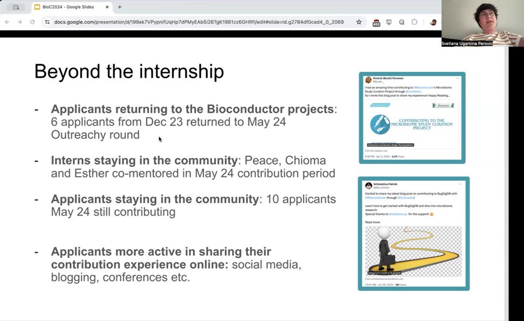 Burah__'s tweet image. My absolute favorite session from day 1 of the #BioC2024 conference☺️🥂

“Inclusive internships in genomic data science” by @svetlana_up 💛

I am so elated to be a contributor to 
the #BugSigDB project for @Bioconductor 🤭
