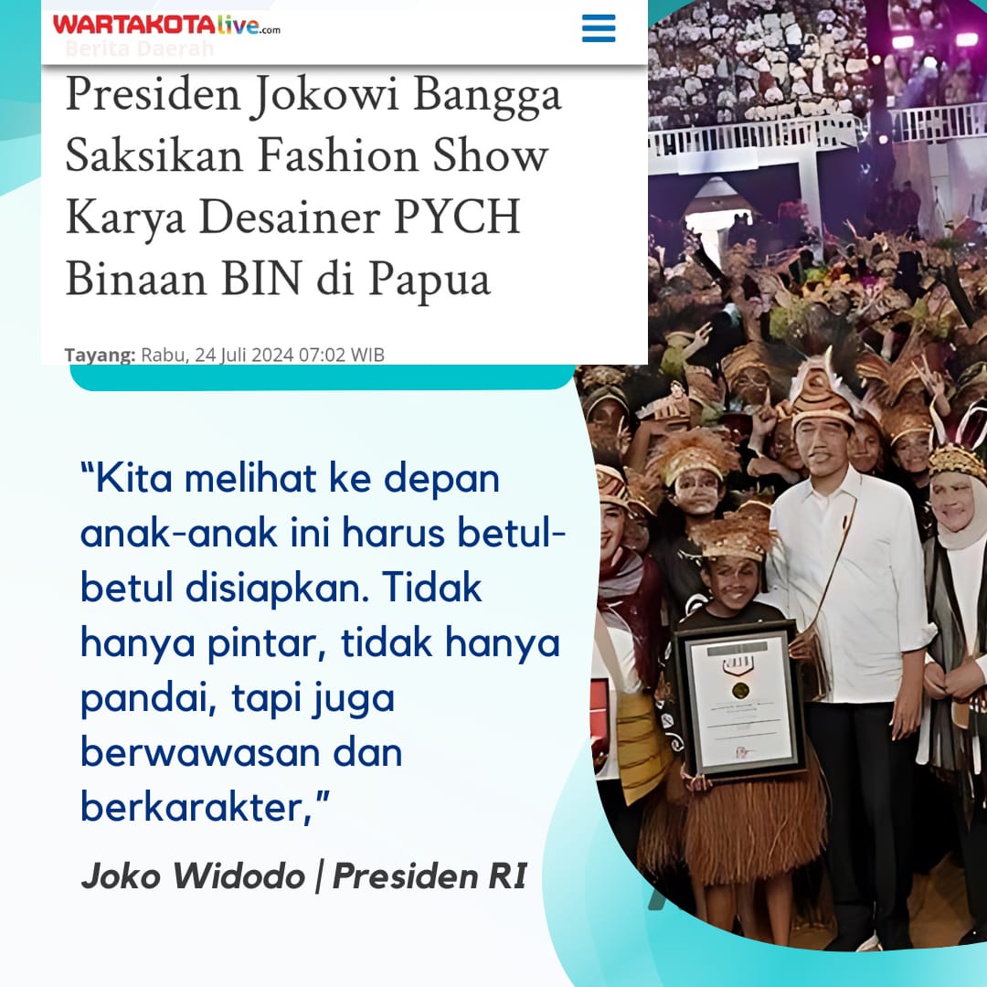 Presiden Jokowi dalam wawancara mengaku terkesan dengan karya dan penampilan anak-anak Papua pada acara HAN ini dan mengatakan, Kita melihat ke depan anak-anak ini harus betul-betul disiapkan. 
#AnakPapuaBangkitSejahtera `