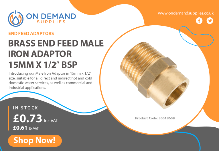Need copper fittings? Get them cheap at On-Demand Supplies! Plenty of sizes in stock.

🌟 Featured: 15mm x 1/2" End Feed Male Iron Adaptor

👉 Shop Now: ondemandsupplies.co.uk/15mm-x-1-2-end…

#Plumbing #CopperFittings #OnDemandSupplies #DIY