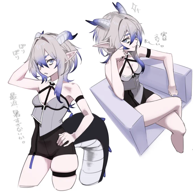 OCちゃんの顔とキャラ全然安定しないから練習あとちょっとずつ整形もしてる 