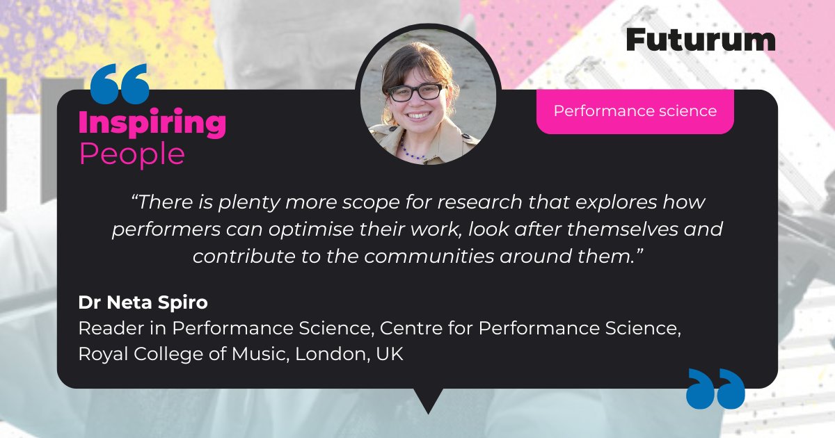 FUTURUMCareers (@futurumcareers) on Twitter photo Dr Neta Spiro is part of a team at the Centre for Performance Science (<a href="/CPerfSci/">Centre for Performance Science</a>) at the Royal College of Music (<a href="/RCMLondon/">Royal College of Music</a>) exploring the impacts of the #arts and #culture on #health and #wellbeing.
What would you investigate in the field of #music and health research? Dr Neta Spiro is part of a team at the Centre for Performance Science (<a href="/CPerfSci/">Centre for Performance Science</a>) at the Royal College of Music (<a href="/RCMLondon/">Royal College of Music</a>) exploring the impacts of the #arts and #culture on #health and #wellbeing.
What would you investigate in the field of #music and health research?