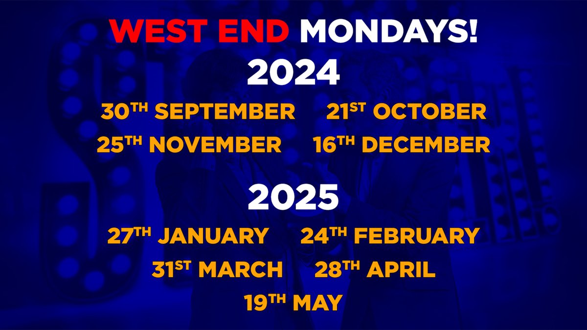 Showstopper! The Improvised Musical (@theshowstoppers) on Twitter photo ☎️ NEW WEST END DATES ALERT ☎️
Showstopper! The Improvised Musical has been extended in the West End into 2025!
We'll be back for an incredible third year at the Cambridge Theatre in London's West End on selected Mondays <a href="/LWTheatres/">LW Theatres</a>
On sale NOW 🎟️ lwtheatres.co.uk/whats-on/shows… ☎️ NEW WEST END DATES ALERT ☎️
Showstopper! The Improvised Musical has been extended in the West End into 2025!
We'll be back for an incredible third year at the Cambridge Theatre in London's West End on selected Mondays <a href="/LWTheatres/">LW Theatres</a>
On sale NOW 🎟️ lwtheatres.co.uk/whats-on/shows…