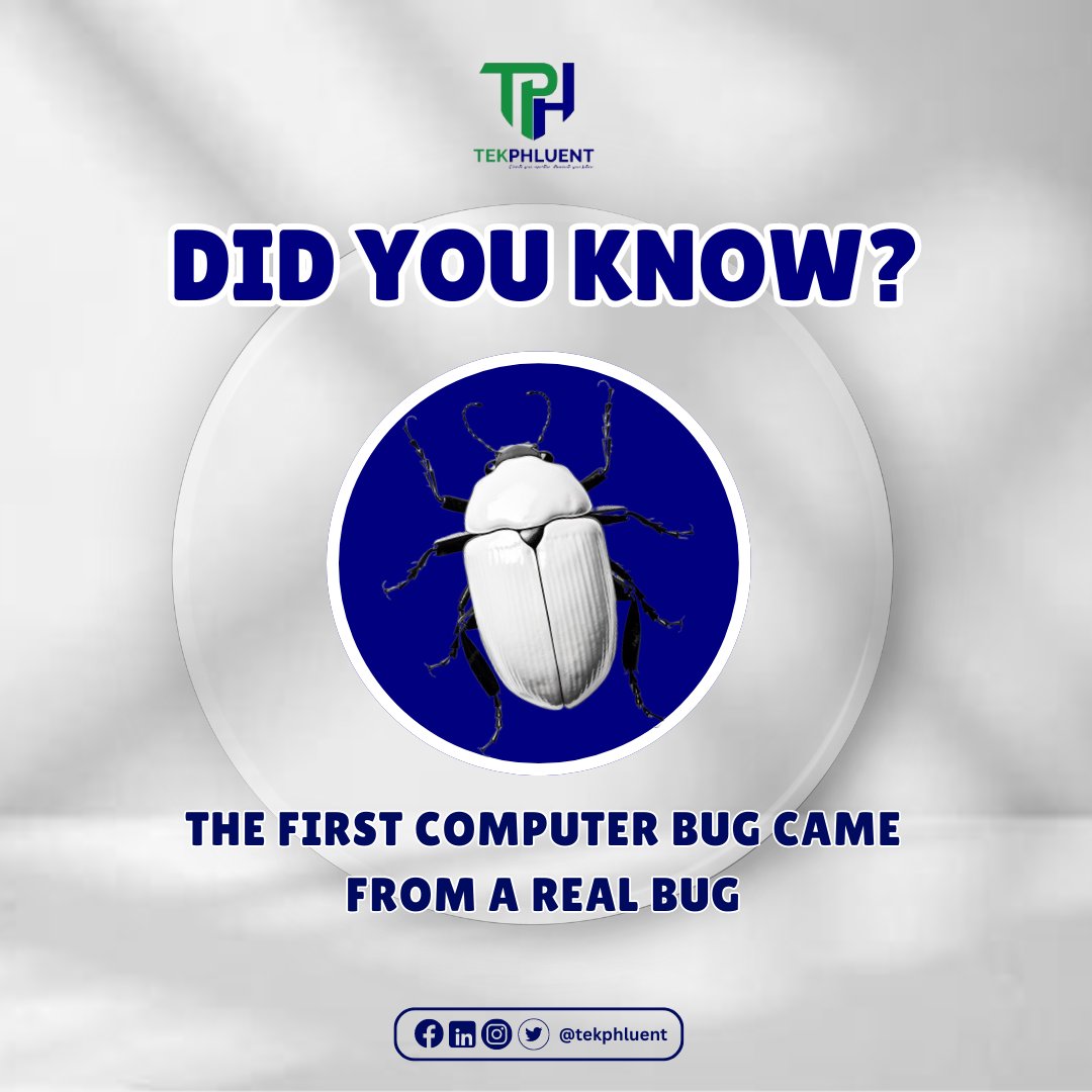 tekphluent's tweet image. 💡 Did you know? The first &quot;computer bug&quot; was an actual insect! 🪲 In 1947, a moth caused a malfunction in the Harvard Mark II. This incident gave birth to the term &quot;debugging.&quot; 

#TechTrivia #ComputerHistory #GraceHopper