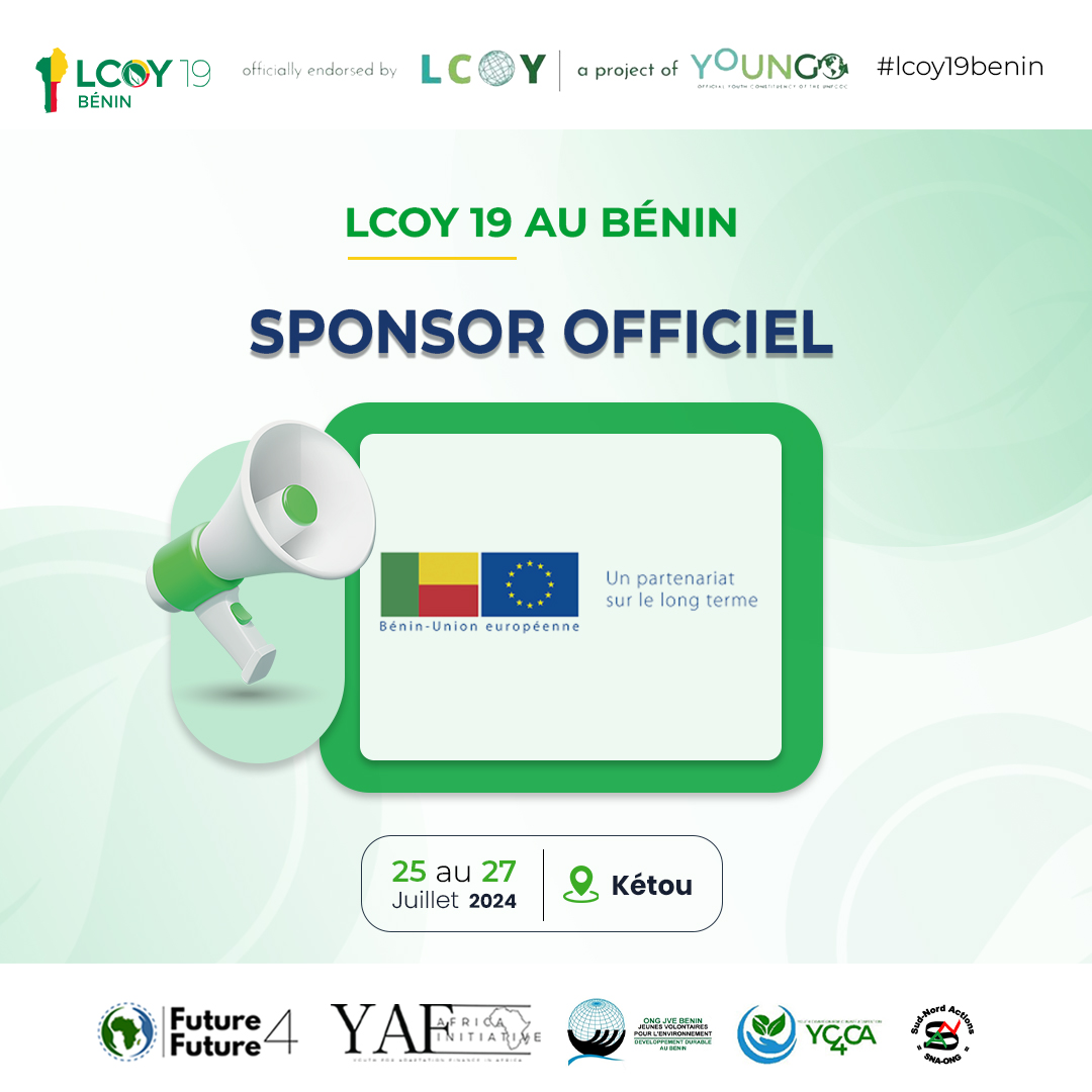 Youth Coalition for Climate Adaptation (YC4CA) (@yc4ca1) on Twitter photo đ€Merci Ă <a href="/UEauBenin/">UE au BĂ©nin</a> pour leur partenariat au #LCOY19Benin. Leur rĂŽle dans le dĂ©veloppement durable et les initiatives climatiques renforce notre thĂšme d'adaptation et de rĂ©silience. Ensemble, construisons un Ă©vĂ©nement mĂ©morable!
#JeunessePourLeClimat #ActionClimatique #Team229 đ€Merci Ă <a href="/UEauBenin/">UE au BĂ©nin</a> pour leur partenariat au #LCOY19Benin. Leur rĂŽle dans le dĂ©veloppement durable et les initiatives climatiques renforce notre thĂšme d'adaptation et de rĂ©silience. Ensemble, construisons un Ă©vĂ©nement mĂ©morable!
#JeunessePourLeClimat #ActionClimatique #Team229