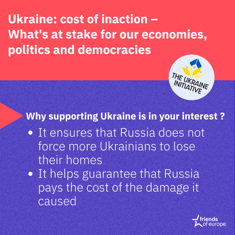 FriendsofEurope's tweet photo. 🇺🇦 Our recent "#Ukraine: cost of inaction" study examines why insufficient support for Ukraine could prompt an even greater exodus of #refugees in Europe.

👇 Learn more below.

🔗 Read the full study here: https://t.co/VFfPVPa8AV

#DoNotNormaliseTheWar