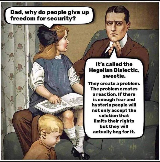 PartietMoD's tweet image. Hur tillämpas detta idag? 
Ge oss era bästa teorier!👇 

#hegeliandialectic #problemreactionsolution #divideandconquer