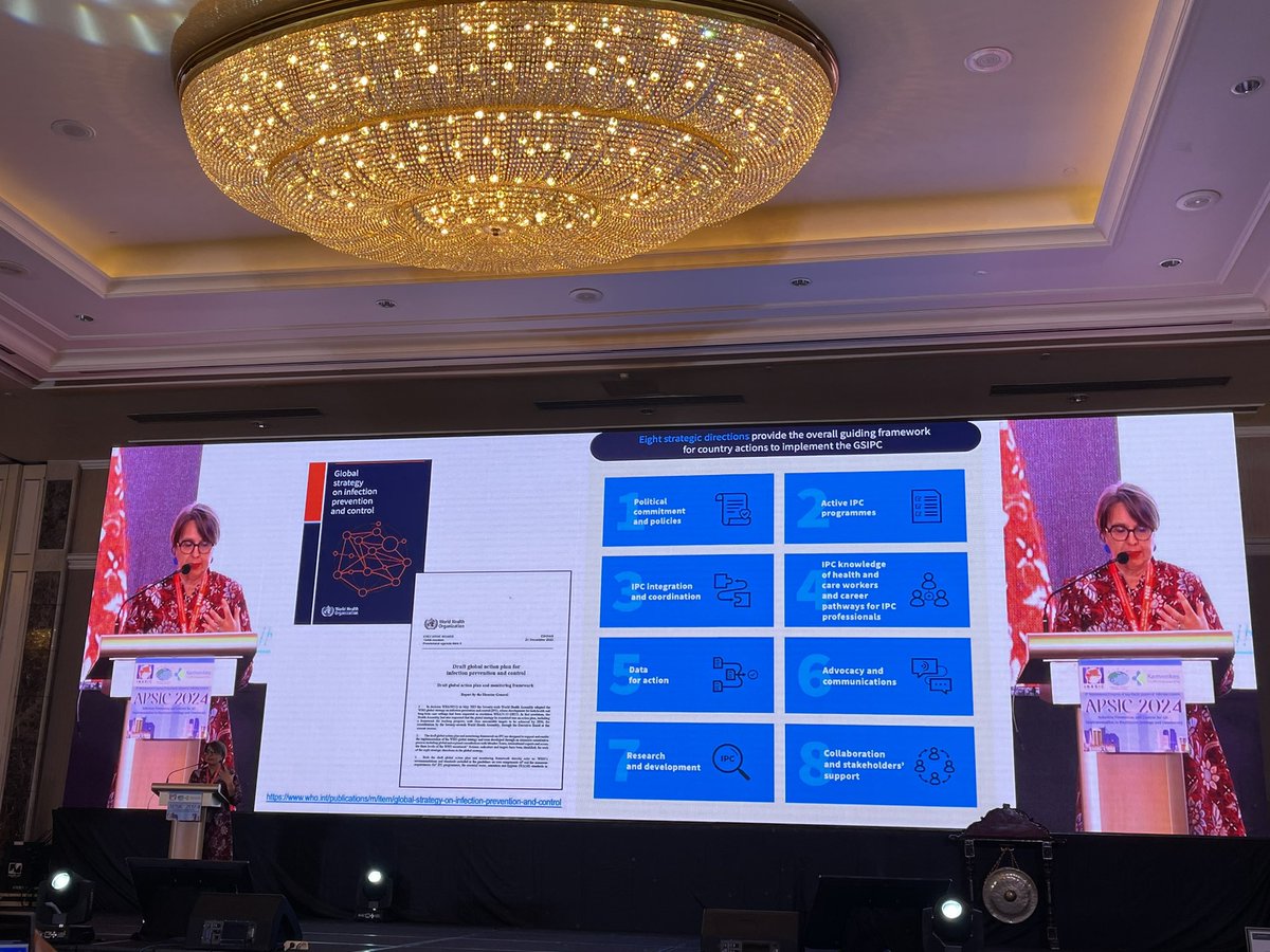 .<a href="/allegranzib/">Benedetta Allegranzi</a> Key plenary session at the opening of #APSIC2024 introducing Global strategy on #infectionprevention and the global action plan and monitoring framework who.int/publications/i…