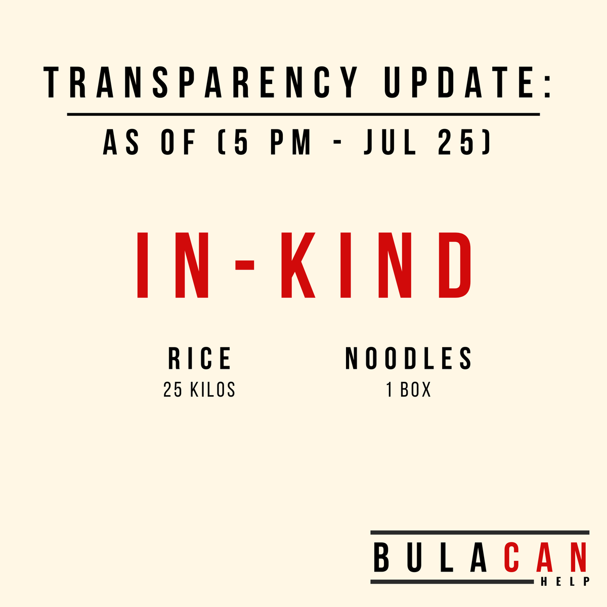 BulaCANHelp's tweet photo. [📷] TRANSPARENCY UPDATE: As of July 25, 2024 (5:00 PM) 18,115 pesos na po ang ating natatanggap, maraming salamat po sa patuloy ninyong suporta.

#BulaCANhelp
#BagyongCarinaPH https://t.co/WRCHVzu3Rn