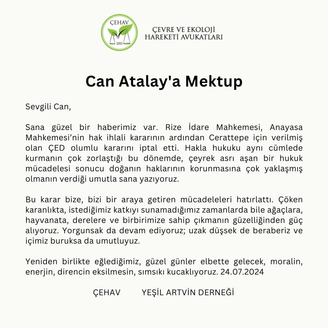 Arif Ali Cangı (@arifcangi) on Twitter photo Elbet bir gün <a href="/CanAtalay1/">can atalay</a> için de adalet gerçekleşecek, bütün kötülükler, bunu geciktirenlerin tarihine yazılacak. Elbet bir gün <a href="/CanAtalay1/">can atalay</a> için de adalet gerçekleşecek, bütün kötülükler, bunu geciktirenlerin tarihine yazılacak.
