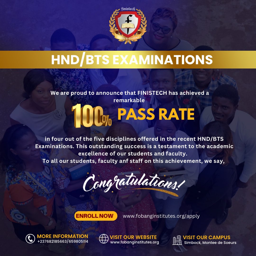 fobang_inst's tweet photo. FINISTECH Does It Again! 🎉

Congratulations to our hardworking students on this impressive accomplishment! 👏

Enroll with us now!

https://t.co/N6v3W5PqJy 

#FINISTECHSuccess #AcademicExcellence
#FINISTECHAdmissions https://t.co/hmw3MOl4cG