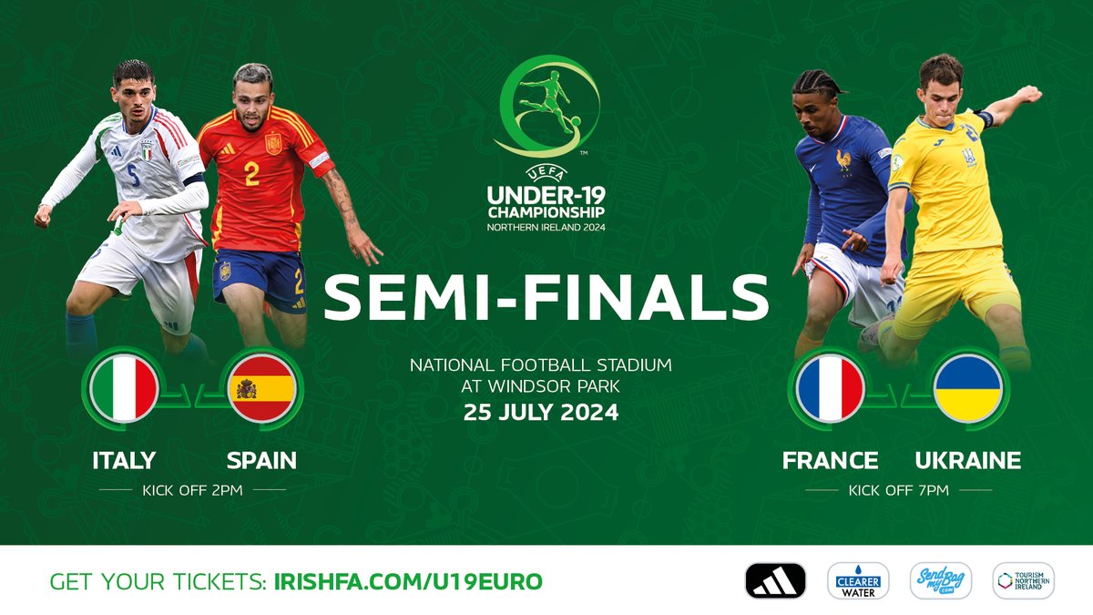Irish FA (@irishfa) on Twitter photo It's semi-final day! ๐ The National Football Stadium at Windsor Park will host the last four in UEFA U19 EURO 2024 ๐๏ธ #U19EURO
Come out and watch the next generation of international stars โญ๏ธ irishfa.com/u19euro ๐๏ธ
<a href="/UEFAUnder21/">UEFA U21 EURO</a> It's semi-final day! ๐ The National Football Stadium at Windsor Park will host the last four in UEFA U19 EURO 2024 ๐๏ธ #U19EURO
Come out and watch the next generation of international stars โญ๏ธ irishfa.com/u19euro ๐๏ธ
<a href="/UEFAUnder21/">UEFA U21 EURO</a>