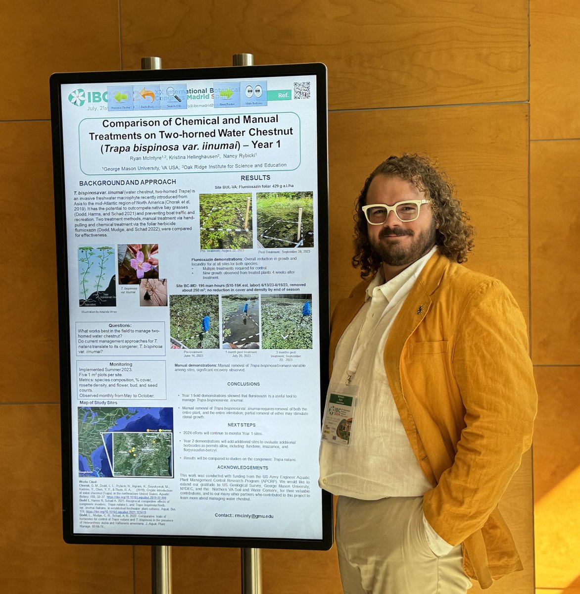mangyscientist's tweet photo. Excited to be presenting my poster on the management of Trapa bispinosa this week at #IBC2024 in Madrid! https://t.co/MjsODk1wEC