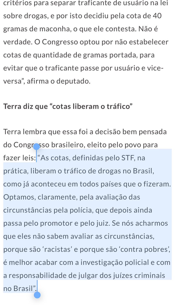 OsmarTerra's tweet image. “As cotas para maconha, definidas pelo STF, na prática, liberam o tráfico da drogas no Brasil, como já aconteceu em todos países que o fizeram. Optamos, claramente, pela avaliação das circunstâncias pela polícia, que depois ainda passa pelo promotor e pelo juiz. Se nós acharmos…