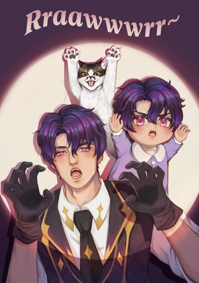 Ciaa_Arts 🌙 (@ciaa_arts) on Twitter photo Raawr!
Decided to draw <a href="/MikazukiArion/">Mikazuki Arion 🌒【AKA Virtual】</a> ( of SOL.4CE from <a href="/AKAVirtualOnAir/">AKA Virtual Indonesia</a> ) together with his adorable babies, Mika and Anyon 💜 (Hopefully I got Mika right though..)
Get well soon Mikazuki and please get lots of rest!
#Artion #SOL4CE #fanart Raawr!
Decided to draw <a href="/MikazukiArion/">Mikazuki Arion 🌒【AKA Virtual】</a> ( of SOL.4CE from <a href="/AKAVirtualOnAir/">AKA Virtual Indonesia</a> ) together with his adorable babies, Mika and Anyon 💜 (Hopefully I got Mika right though..)
Get well soon Mikazuki and please get lots of rest!
#Artion #SOL4CE #fanart