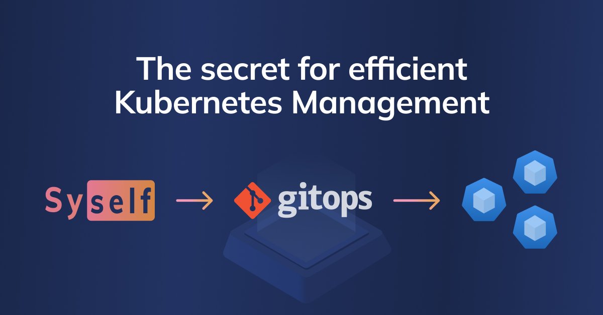 syself_com's tweet photo. ☸️ Syself and GitOps: The secret for efficient #kubernetes Management 🐙

At Syself, we follow the Infrastructure as Software approach! Manage your Kubernetes clusters with #gitops and #syself

Find out more and read the full article on LinkedIn:
https://t.co/Ou93UamhUh https://t.co/9sMfOmYcR0