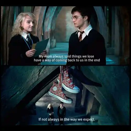 PotterWorldUK's tweet photo. "My mum always said things we lose have a way of coming back to us in the end."

#HappyBirthdayEvannaLynch https://t.co/hNemcYvro0