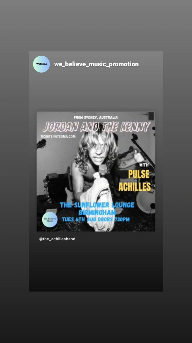 Join us at the <a href="/Sunflowerlounge/">The Sunflower Lounge</a> on Tuesday 6th August as we support the amazing jordan and the kenny on there UK tour all the way from OZ. Not one to miss this!!! Get your tickets on the link below.

tr.ee/sQclsB9BAp