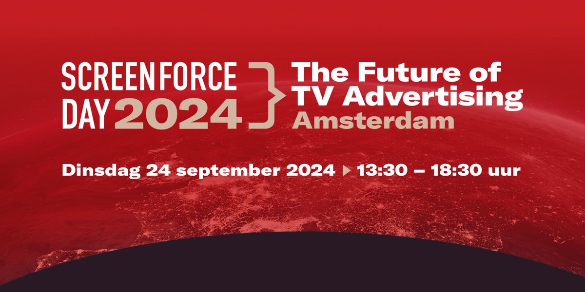ScreenforceNL's tweet photo. Screenforce Day is back! Maak je klaar voor een middag Future of TV Advertising tijdens Screenforce Day 2024 op dinsdag 24 september. 
Het volledige programma en onze sprekers vind je op onze eventsite: https://t.co/AcogQsTVe1 https://t.co/yi2zZz7EN0