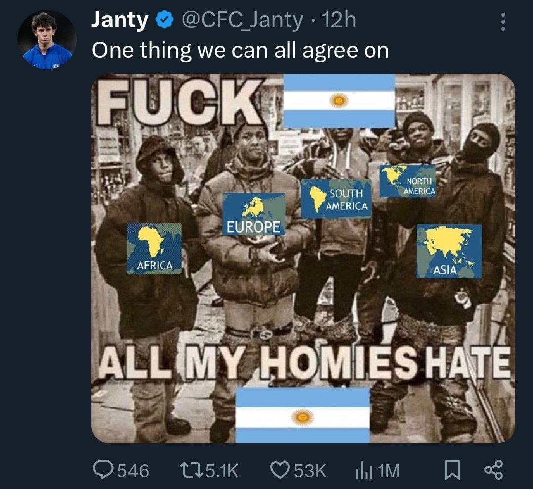 FCB_ACEE's tweet photo. Hating an entire nation just bcoz your favourite player failed to compete with Messi is Crazy 😭😭 https://t.co/J4gLZX75Az