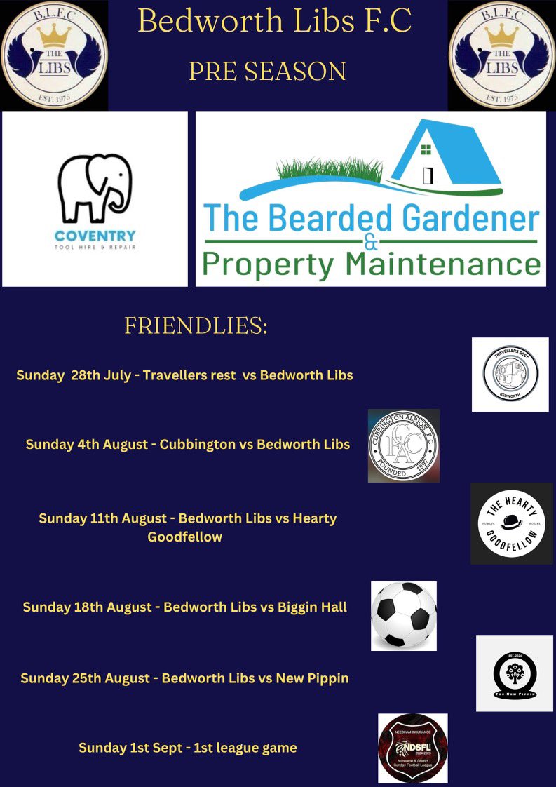 Pre season fully booked look forward to some good games against some good opponents 

#UTL 💙💛