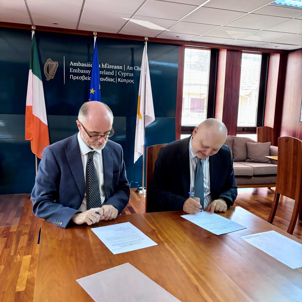 Conor Long (@ieambcyprus) on Twitter photo Delighted to sign the grant agreement on behalf of the Irish government to support the Committee of Missing Persons. Through annual contributions Ireland remains committed in supporting <a href="/CMPCyprus/">Committee on Missing Persons in Cyprus (CMP)</a> vital role in identifying and returning the remains of missing persons in Cyprus. Delighted to sign the grant agreement on behalf of the Irish government to support the Committee of Missing Persons. Through annual contributions Ireland remains committed in supporting <a href="/CMPCyprus/">Committee on Missing Persons in Cyprus (CMP)</a> vital role in identifying and returning the remains of missing persons in Cyprus.