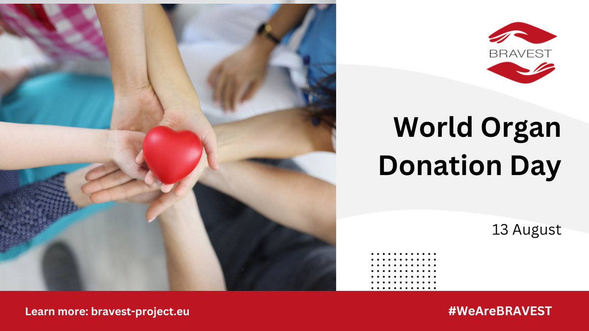 Today is #WorldOrganDonationDay!🏥

We emphasise the critical need for organ donors &amp; the importance of robust health systems to manage organ donations.

Strong health systems are essential ensure timely &amp; equitable access to transplants!

bravest-project.eu
#WeAreBRAVEST