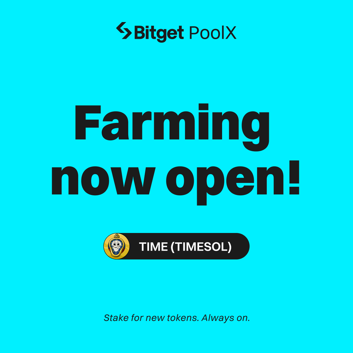 TIMESOL PoolX is now LIVE - stake $BTC to earn a share of 1,406,000,000 TIMESOL FOR FREE!

🔥 Join now: bitget.com/events/poolx/1…

Social giveaway: 338,271,450 TIMESOL up for grabs! 
1⃣ Follow <a href="/bitgetglobal/">Bitget</a> <a href="/timecoinsol/">TIMECOIN</a> 
2⃣ RT with #TIMElistBitget &amp; tag friends
3⃣ Submit your