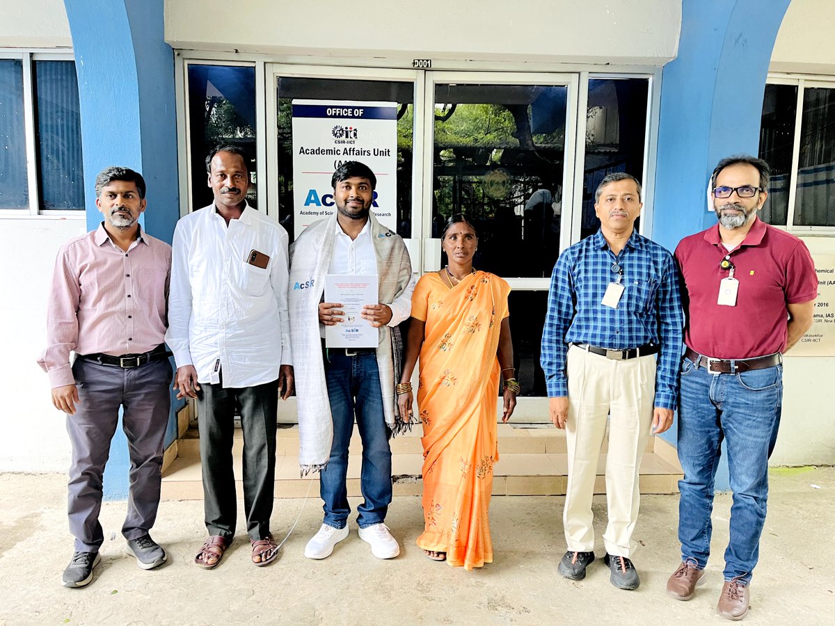 CSIR-IICT (@csiriict) on Twitter photo Mr. Jakkula Ramarao (Enrolment No. 10CC18A18021) worked with Dr. S. Suresh, CSIR-IICT has successfully defended his viva-voce examination for the award of Ph.D Degree on July 24, 2024.
<a href="/CSIR_IND/">CSIR, India</a> <a href="/DrNKalaiselvi/">N Kalaiselvi</a> <a href="/CSIR_NIScPR/">CSIR-NIScPR</a> <a href="/AcSIR_India/">AcSIR</a> Mr. Jakkula Ramarao (Enrolment No. 10CC18A18021) worked with Dr. S. Suresh, CSIR-IICT has successfully defended his viva-voce examination for the award of Ph.D Degree on July 24, 2024.
<a href="/CSIR_IND/">CSIR, India</a> <a href="/DrNKalaiselvi/">N Kalaiselvi</a> <a href="/CSIR_NIScPR/">CSIR-NIScPR</a> <a href="/AcSIR_India/">AcSIR</a>