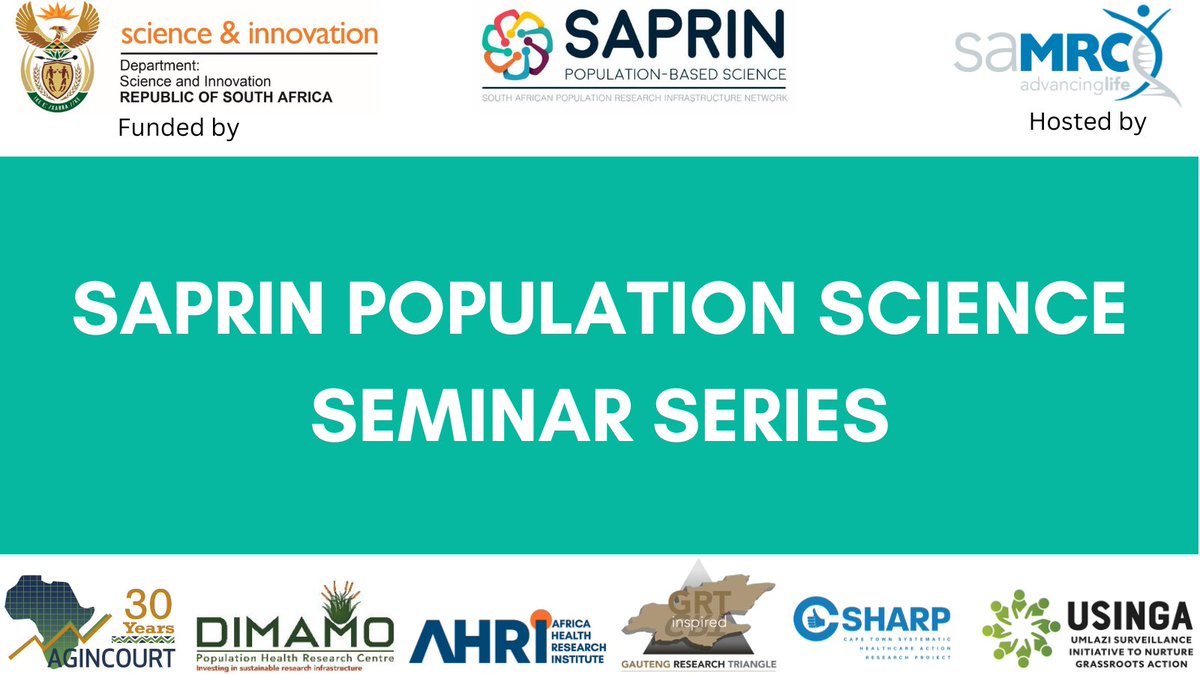 SAPRIN Director, Dr Kobus Herbst led the inaugural SAPRIN Population Science Seminar series yesterday. The science focused forum was well attended and is aimed at sharing and collaborating amongst the nodes. GRT-Inspired &amp; AHRI presented at the seminar. 
<a href="/MRCza/">SAMRC</a>
@dsigovza